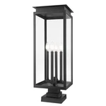 Z-lite Nova 4LT 10.5" Outdoor Pier Mount/square, Black/clear 5018PHBS-SQPM-BK. Fixed Price $512.00.