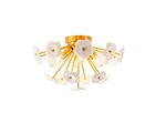 Rrtyo Hiatt 16.1 In. 6-LIGHT Gold Sputnik Starburst Flush Mount Ceiling Lighting. Fixed Price $48.74.