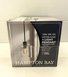 Hampton Bay Sutton Place 1-LIGHT Matte Black Pendant With Clear Glass Lamp Shade. Fixed Price $33.00.