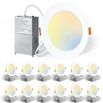 Amico 12-PACK 6 In. Adjustable 5-CCT Canless Led Recessed Ceiling Light 1050-LM. Fixed Price $49.99.