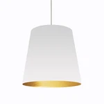 Dainolite 1 Light Oversized Drum Pendant W/ White, Gold Shade, Large OD-L-692. Fixed Price $619.99.