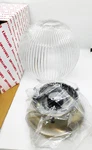 Lightcraft Clear Ribbed Glass Globe Ceiling Fixture W/ Gold Brass Base. Fixed Price $20.00.