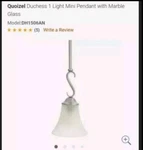 European Elegance Nickel Quoizel Duchess 1 Light Mini Pendant With Marble Glass. Fixed Price $48.95.