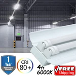 4FT T8 G13 Led Warehouse Store Commercial Light Fixture 2 Bulb Lamp Clear 6500K. Fixed Price $31.24.