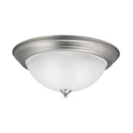 Kichler Flush Mount 3LT 15.25X6.5", Brushed Nickel, Satin Etched - 8116NI. Fixed Price $54.99.