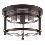 New Hampton Bay Huxley 11.9 In. 3-LIGHT Dark Bronze Flush Mount Ceiling. Fixed Price $52.00.