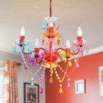 Modern Crystal Chandelier, Elegant 5-LIGHT Small Hanging Fixture. Fixed Price $79.98.