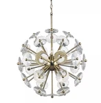 Progress Lightning Floret 8-LIGHT Satin Brass Chandelier Clear Crystal Accents. Fixed Price $105.50.
