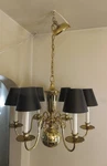 Vtg Williamsburg Dutch Baroque Brass Chandelier 6 Arm W/ Down Light & Switch Euc. Fixed Price $299.99.