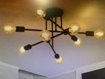 Tozing 24" Black Farmhouse Semi-flush Mount Ceiling Light Modern Sputnik Chandel. Fixed Price $34.00.