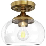 Merra 8.3 In. 1-LIGHT Brushed Gold Semi-flush Mount W/ Clear Glass Shade. Fixed Price $24.95.