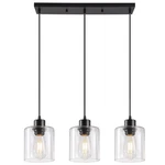 3-LIGHT Pendant Fixtures With Clear Glass, Black Hanging .... Fixed Price $55.13.