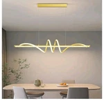 Unique, Modern Led Pendant Light, 39" Gold Chandelier Dimmable Remote Control. Fixed Price $50.00.