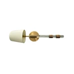 House Of Troy 1LT Sconce, Brass/acrylic/knurled/fabric Shade WL308-BB. Fixed Price $198.00.
