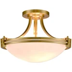 Samteen Modern Brass Semi Flush Mount Ceiling 3-LIGHT Mid Century Gold .... Fixed Price $206.80.