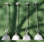 Pendant Lighting Brushed Nickel Finish Frosted Glass Shade 61190-962 Set Of 4. Fixed Price $49.77.