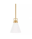 Home Decorators Collection Clermont 1-LIGHT Satin Brass Shaded Pendant. Fixed Price $28.82.