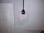 Hampton Bay Pavlen 5.5 In. 1-LIGHT Black Mini Pendant With Clear Glass Shade. Fixed Price $22.45.