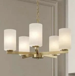 Quoizel Vista 5 -light Brushed Gold Modern/contemporary Chandelier New. Fixed Price $135.00.