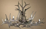 Resin Antler Elk Single Tier Chandelier RL12-XL, Rustic Deer Light. Fixed Price $3298.00.