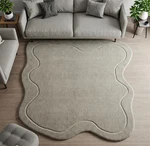 Hand Tufted Light Beige Abstract Area Wool For Dining Room, Kids Rugs. Fixed Price $349.00.