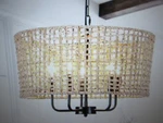 Lwytjo Nevarez 18.9 In. 5-LIGHT Black Bohemian Pendant Natural Rattan Chandelier. Fixed Price $85.45.