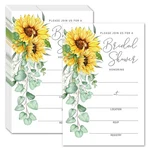 25 Sunflower Bridal Shower Invitations With Envelopes 4X6 Watercolor Cards. Fixed Price $17.75.