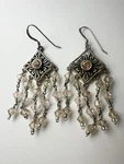 Artisan Handmade Of Swarovski Crystal Chandelier Earrings Sterling Silver. Fixed Price $49.00.