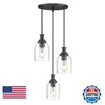Zeyu 3-LIGHT Pendant Lighting Adjustable Farmhouse Cluster For. Fixed Price $116.31.