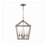 Hdc Weyburn 4-LIGHT Brushed Brass Caged Farmhouse Chandelier. Fixed Price $42.56.