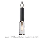 Uttermost 22191 Jarsdel, Light Pendants, Black And Antique Brass. Fixed Price $175.00.