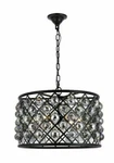 Crystal Chandelier Matte Black Silver Shade Dining Room 6 Light Fixture 20". Fixed Price $1063.31.