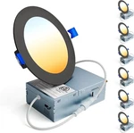 Ensenior 6 Pack 4 Inch Led Recessed Light, Dimmable, 2700K-5000K 5CCT, 750LM Hig. Fixed Price $36.00.
