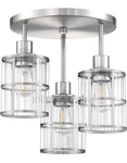 Doraimi 3 Light Ceiling, Semi-flush Mount Fixture Brushed Nickel Finish. Fixed Price $49.00.