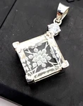 Flower Carved Crystal Quartz Pendant, 925 Sterling Silver. Fixed Price $41.98.
