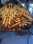 Tiffany Style Meyda Lighting 17 Nuevo Mission Cone Shade, 3 Socket Hanging Lamp. Fixed Price $150.00.