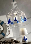 Modern Chandelier Design Anchor Sea White Blue 1 Light Stf 0080. Fixed Price $206.36.