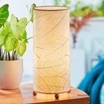 Eangee Cylinder 16 1/2" Natural Cocoa Leaves Uplight Table Lamp. Fixed Price $138.00.
