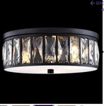 Crystal Farmhouse Drum Semi Flush Mount Close To Ceiling Light Fixture,black .... Fixed Price $85.00.