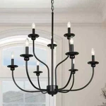 Lnc Modern Farmhouse Black Kitchen Dining Chandelier 30 In. Candlestick Light. Fixed Price $128.98.