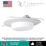 Nicor Lighting 6-INCH White Recessed Shower Trim Drop Opal Lens Wet Location. Fixed Price $24.99.
