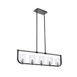 Artcraft Cheshire 5-LIGHT Island Light, Black/nickel/clear AC11745NB. Fixed Price $748.00.