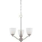 Nuvo 60-5036 3-LIGHTS Brushed Nickel Chandelier With Frosted Glass. Fixed Price $184.99.