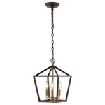 Jonathan Y 10" Oil Rubbed Bronze/brass Gold 3-LIGHT Pagoda Led Pendant Lantern. Fixed Price $75.00.