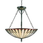 Quoizel TF1816 Bronze Tiffany 4-LIGHT Bowl Pendant With Stained Glass. Fixed Price $520.79.