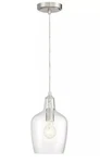 Good Lumens 1-LIGHT Brushed Nickel Mini-pendant With Hammered Glass Shade 17223. Fixed Price $32.00.