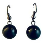 22660 - Stylish Round Black Bead French Earrings With Elegant Clear Design. Fixed Price $19.99.