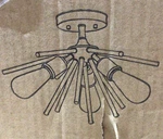 Vaxcel Estelle Semi Flush Mount Natural Brass Finish C0164 17IN W 11 1/2IN. Fixed Price $74.99.