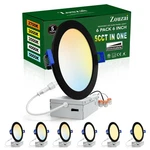 Zouzai 6 Inch Black 5CCT Ultra-thin Led Recessed Ceiling Light With Junction .... Fixed Price $61.81.