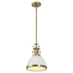 Jonathan 10" Brass Gold/white Industrial Iron Led Dome Pendant LIGHT,JYL9535D. Fixed Price $147.46.